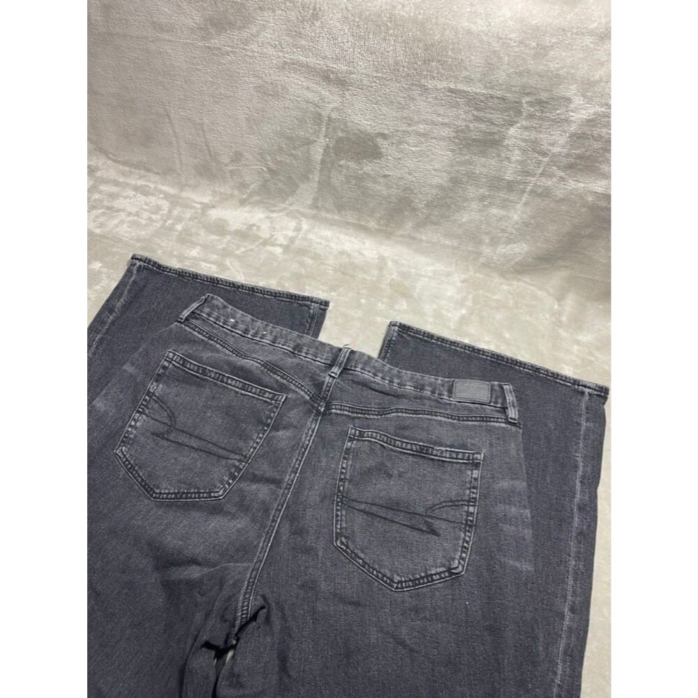 American Eagle Baggy Wide Leg Jeans Women Size 20 Black Curvy Super High Rise - Picture 14 of 15